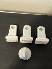 Vintage White Ceramic Porcelain Bathroom Fixture Lot Towel Bar Posts Robe Hook