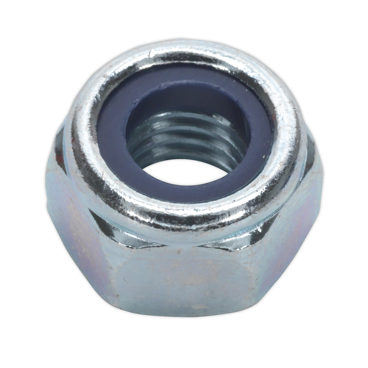Sealey Nylon Lock Nut M10 Zinc Plated DIN 982 With Bag Pack of 100 Silver NLN10