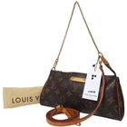 TARIFF FREE Authentic Louis Vuitton Eva Clutch Monogram M95567 Repaired CLA646