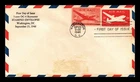 US COVER AIR MAIL 5C STAMPED ENVELOPE FIRST DAY ISSUE COMBO STAINED FRONT
