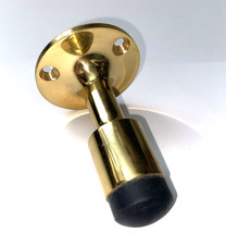 Large Brass Wall Mount Door Stop w/ Rubber Stop Commercial Grade