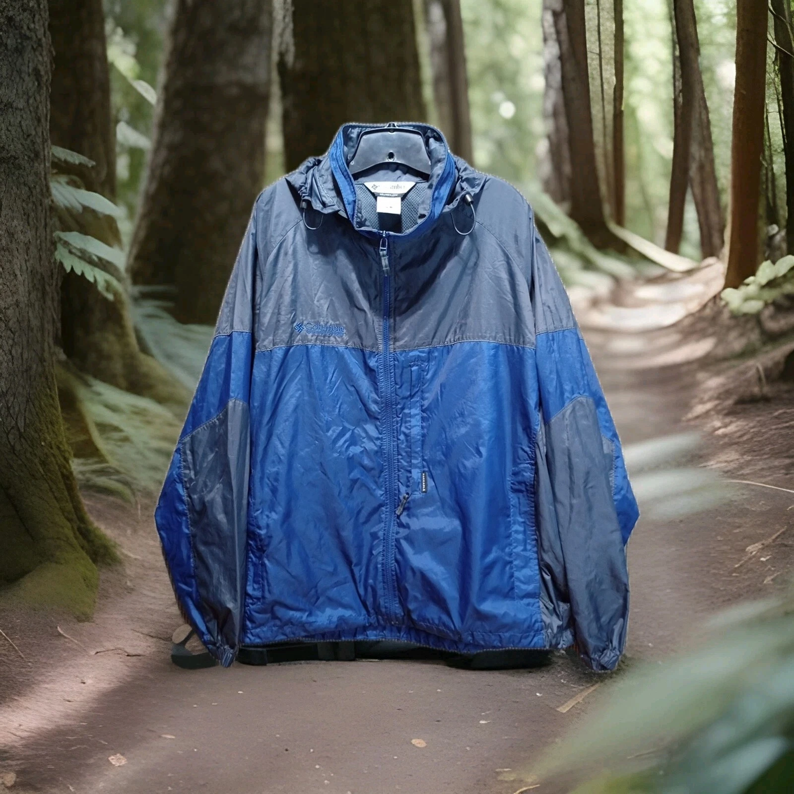 Columbia Size XL Mens Multicolor 100% Nylon Full Zip Stand Collar Rain Jacket