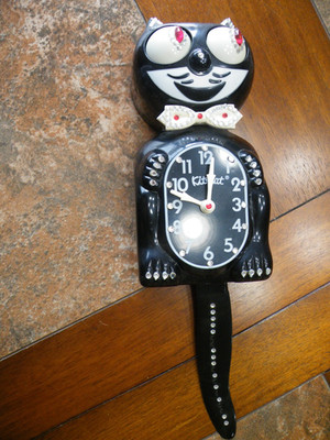 NOT WORKING PARTS/REPAIR Black Cat Kit Cat Klock Jeweled CA Clock Co Model: B1