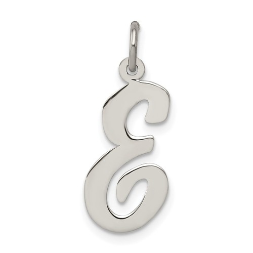 Sterling Silver Madison Collection LG Classic Script Initial E Pendant