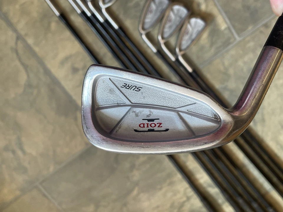 Mizuno T-Zoid Sure Irons Golf Clubs 3-SW PW LEFT Handed ACCEL-ARC AMORPHOUS CARB - Image 3 of 4