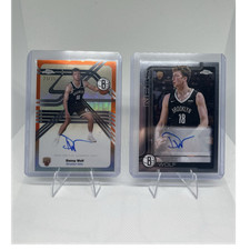 2025-26 Topps Chrome Danny Wolf Rookie Auto Base & Next stop True Orange /25 Lot