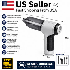 Mini Handheld Vacuum Cleaner Cordless USB Rechargeable Car Home Dust Blower