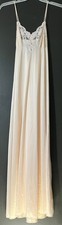 Vtg 80s Vanity Fair Light Pink Nightgown Silky Nylon Lace Crossback Long Sz 38