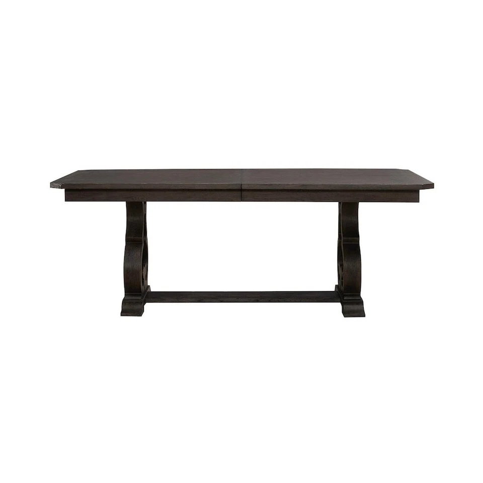 Trestle Table for Dining Room with Self Storing Leaf - White Oak Veneers - Image 2 of 4