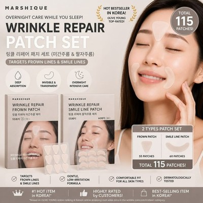 MARSHIQUE Forehead & Smile Line Wrinkle Patch Set 115 Patches