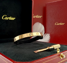 PULSERA CARTIER LOVE 4 DIAMANTES ORO ROSA 18K TALLA 17 CON CAJA Y CERTIFICADO - B3998