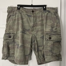 American Eagle Outfitters Classic Men Cargo Shorts Camouflage Cotton Pockets