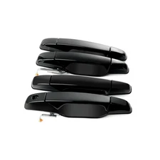 4 PCS Black Exterior Door Handle Front Rear Driver Passenger Compatible with ...