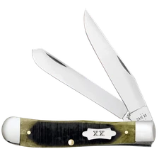Case xx Knives Trapper Sawcut Olive Green Bone 39230 Pocket Knife Stainless