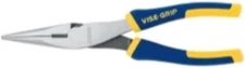 IRWIN VISE-GRIP Long Nose Pliers with Wire Cutter, 8, Blue, Stainless, Yellow 