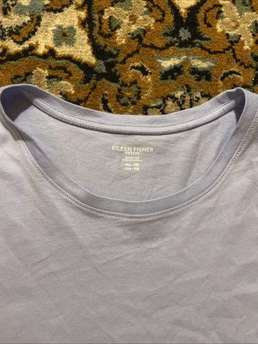Eileen Fisher Petite Medium PM Blue Tee T-shirt Soft - Picture 2 of 3