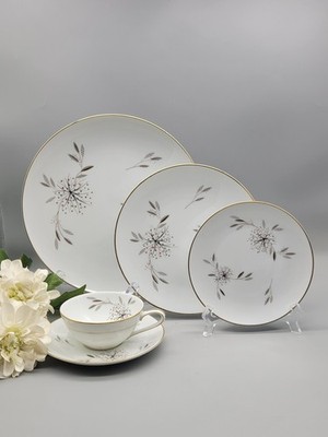 Vintage Noritake Helene Mid Century Modern Dinnerware Set Plates Cups & Saucers