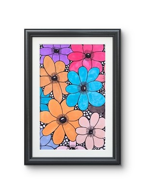 Original A4 Hand Drawn Zentangle Art - Laminated Abstract Ink Drawing Unframed
