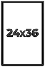 24x36 Shadow Box Frame Black | 1 inches Deep Real Wood Contemporary Shadowbox Di