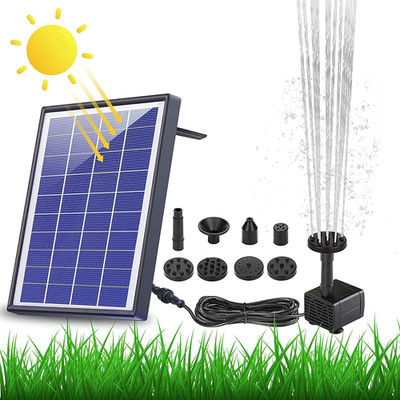 Aisitin Solar Springbrunnen 6,5W Mit 1500mAh Batterie Teichpumpe Schwimmend 6 Fo
