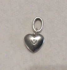 Tiffany & Co. Sterling Silver Heart Locket With Three Diamonds ❗️RARE TO FIND❗️