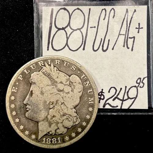 1881-CC Morgan Silver Dollar Coin (AG+) About Good Plus Condition! ENN Coins