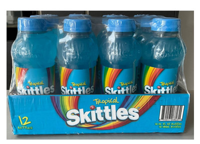 SKITTLES Tropical Drink   Case of 12 (14 oz Bottles) | Explosive Fruit Flavor