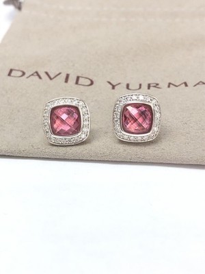 David Yurman Ohrstecker Sterlingsilber 7 mm Albion rosa Turmalin & Diamanten