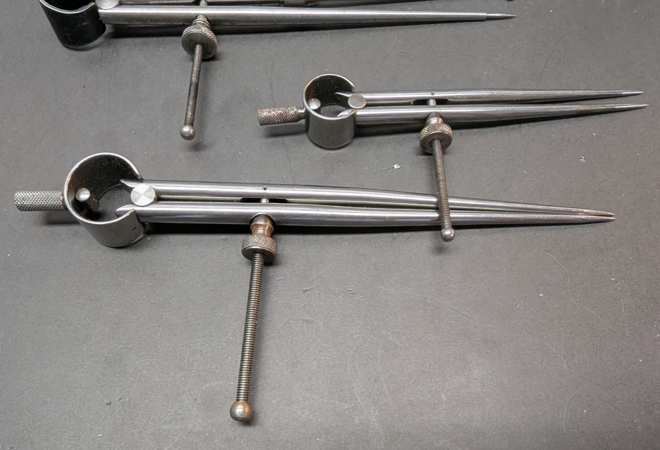 LOTE DE 4 PINZAS DE RESORTE INTERIORES STARRETT EE. UU. Maquinista Herramientas Manuales De Colección Foto 2 de 4