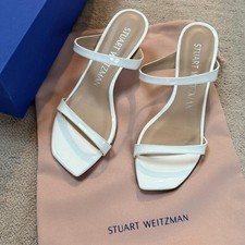Stuart Weitzman Aleena 50 White Patent Leathe...