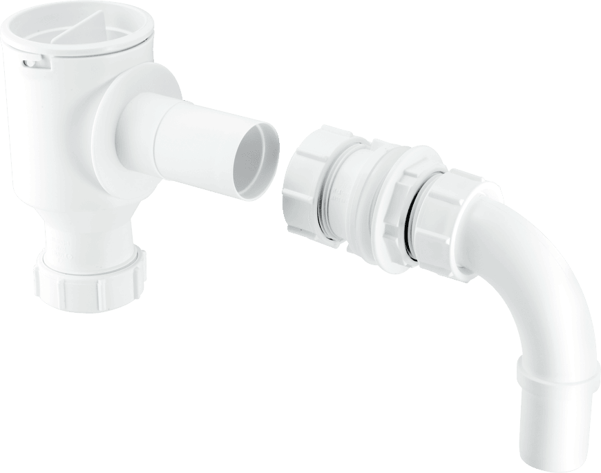 McAlpine R45E 1.5"" Complete Screened Tank Overflow Connector - Extended, White