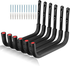 Paquete de 6 ganchos de almacenamiento para kayak, perchas para canoa de montaje en pared de 15,5 pulgadas, nieve de alta resistencia
