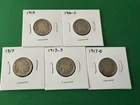 Lot of 5 Buffalo Nickels 1916-P, 1916-S, 1917-P, 1917-D, 1917-S