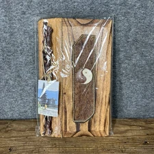 Wooden Journal Yin Yang Handmade Paper Diary Notebook 10.5”x 6.5” Boho NWT