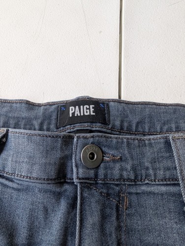 Paige Federal Jeans Herren 34 x 28 blau Denim Stretch gerades Bein USA - Bild 2 von 15