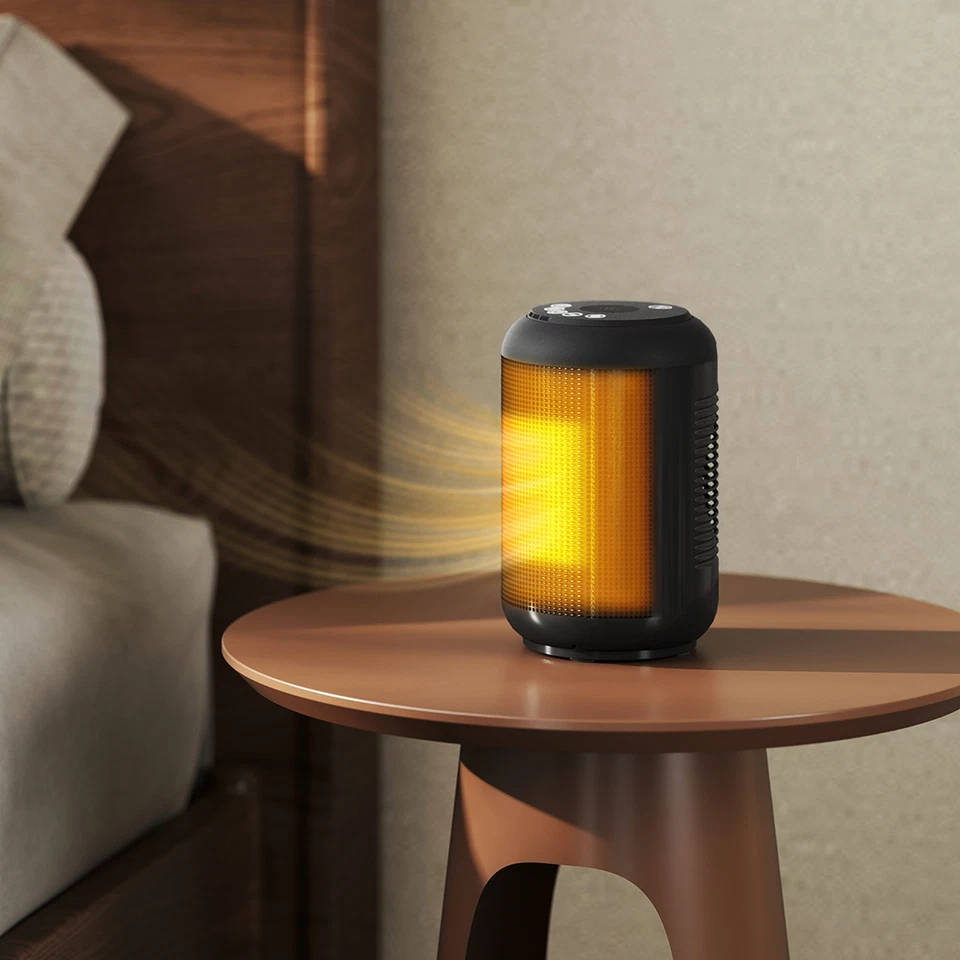 HOMCOM Riscaldatore Elettrico a 3 Modalità con Timer 24h 14x14x21.5 cm Nero - Immagine 2 di 4