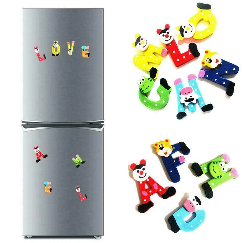 Magnet aimant animal prénom enfant en bois, lettres de l'alphabet chambre enfant - Photo 1/1