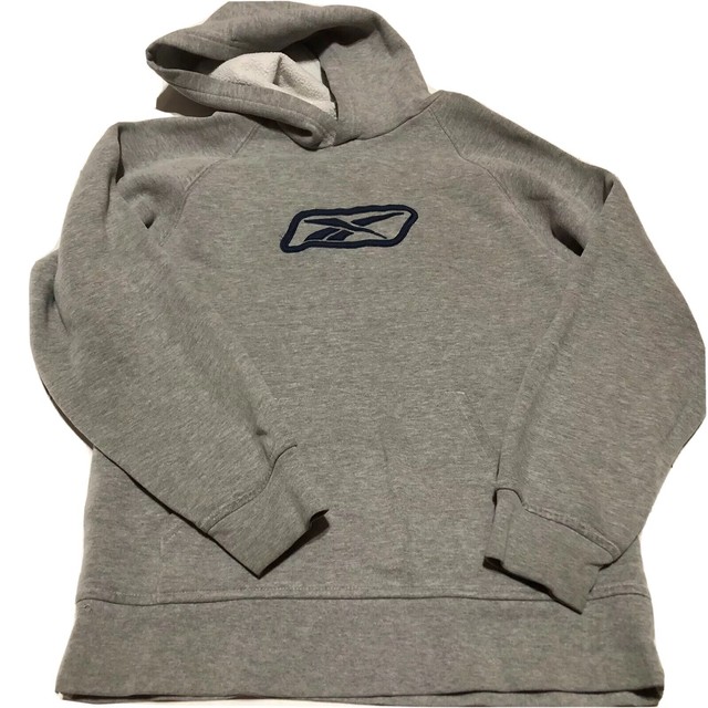 Vintage Reebok Womens Large Pullover Hooded Sweatshirt Hoodie Gray