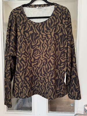 BRANDNEU B.YOUNG GRÜN & SCHWARZ RUNDHALS ANIMAL PRINT PULLOVER - GRÖSSE XL (22)!!