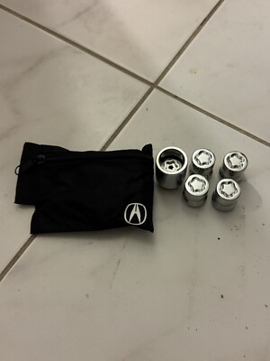 ACURA GENUINE OEM WHEEL LOCK SET 12MMx1.50 19MM SOCKET 08W42-S6M-202 USED CHROME