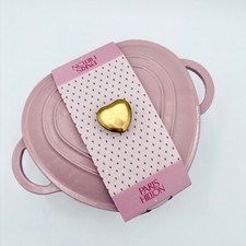 Paris Hilton Kitchen Heart Shaped Dutch Oven 4 Quart Enameled Cast Iron Pink