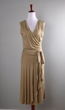 LAUREN RALPH LAUREN NWT $125 Super Soft Belted Faux Wrap Swing Dress Size XS