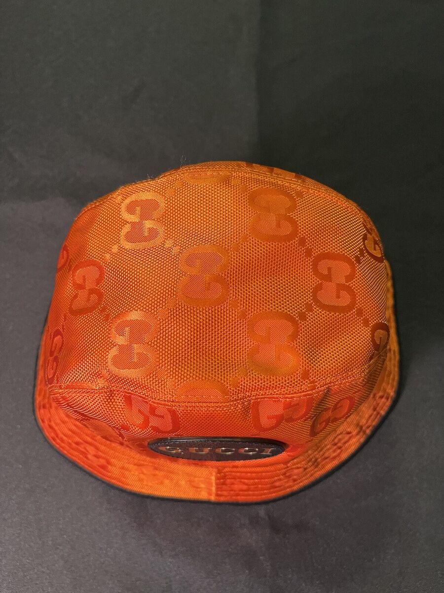 GUCCI GG RETRO ORANGE CAP M MEDIUM OFF THE GRID BUCKET HAT GUCCI GG RETRO ORANGE CAP M MEDIUM OFF THE GRID BUCKET HAT