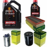 MANN-FILTER Inspektionspaket 6L Motul 8100 X-Clean+ 5W-30 FüR Vw Transporter Iii