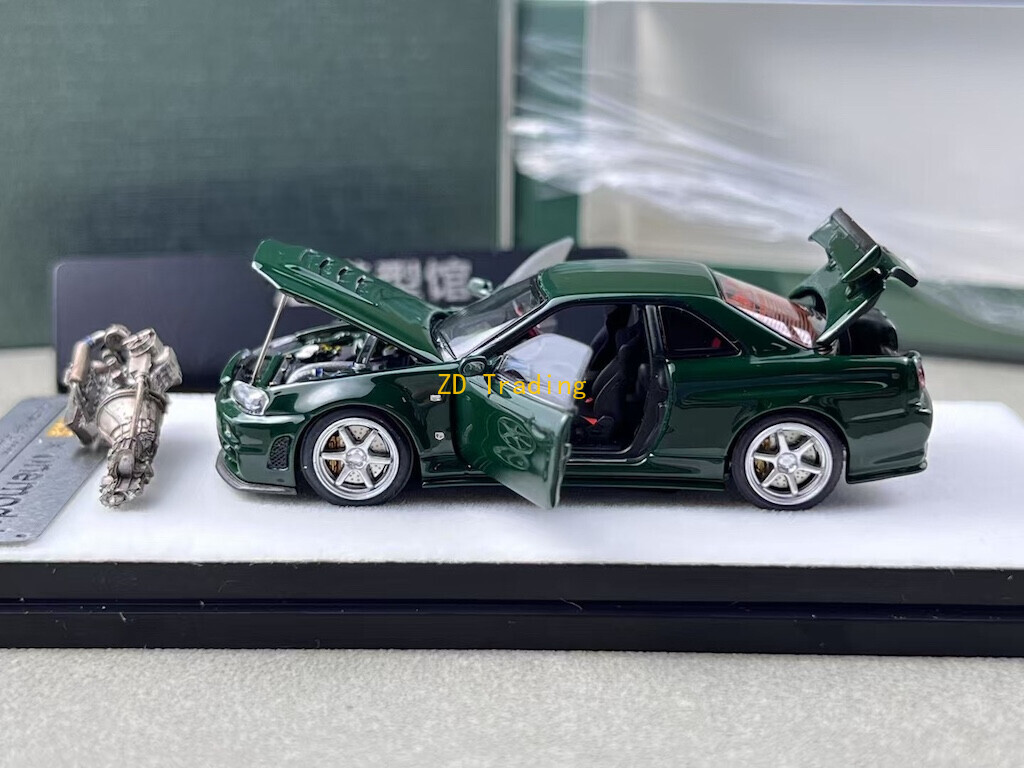 PGM 1/64 日産 GTR R34 Z-TUNE ブリティッシュグリーン PGM 1:64 Nissan Skyline GT-R (R34) in Bayside Blue Regular