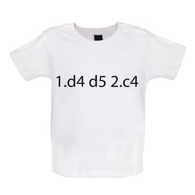 1. D4 D5 2. C4 Queens Gambit Chess Opening - Baby T-Shirt / Strampler - D4 D5 C4
