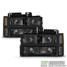Smoke 1994-1998 Chevy Silverado C10 Ck Tahoe Suburban Headlights Cornerbumper
