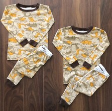 2X Old Navy PJ's Pajamas Dinosaur T-Rex Stegosaurus Triceratops TWINS Boys 3T