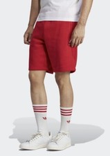 NWT Adidas Mens Essentials 3-Stripe Fleece Sweat Shorts- IA4900 - Red - Medium