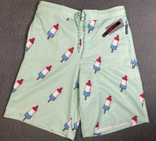 Airwalk Swim Trunks Mens Medium Board Shorts Mint Popsicles